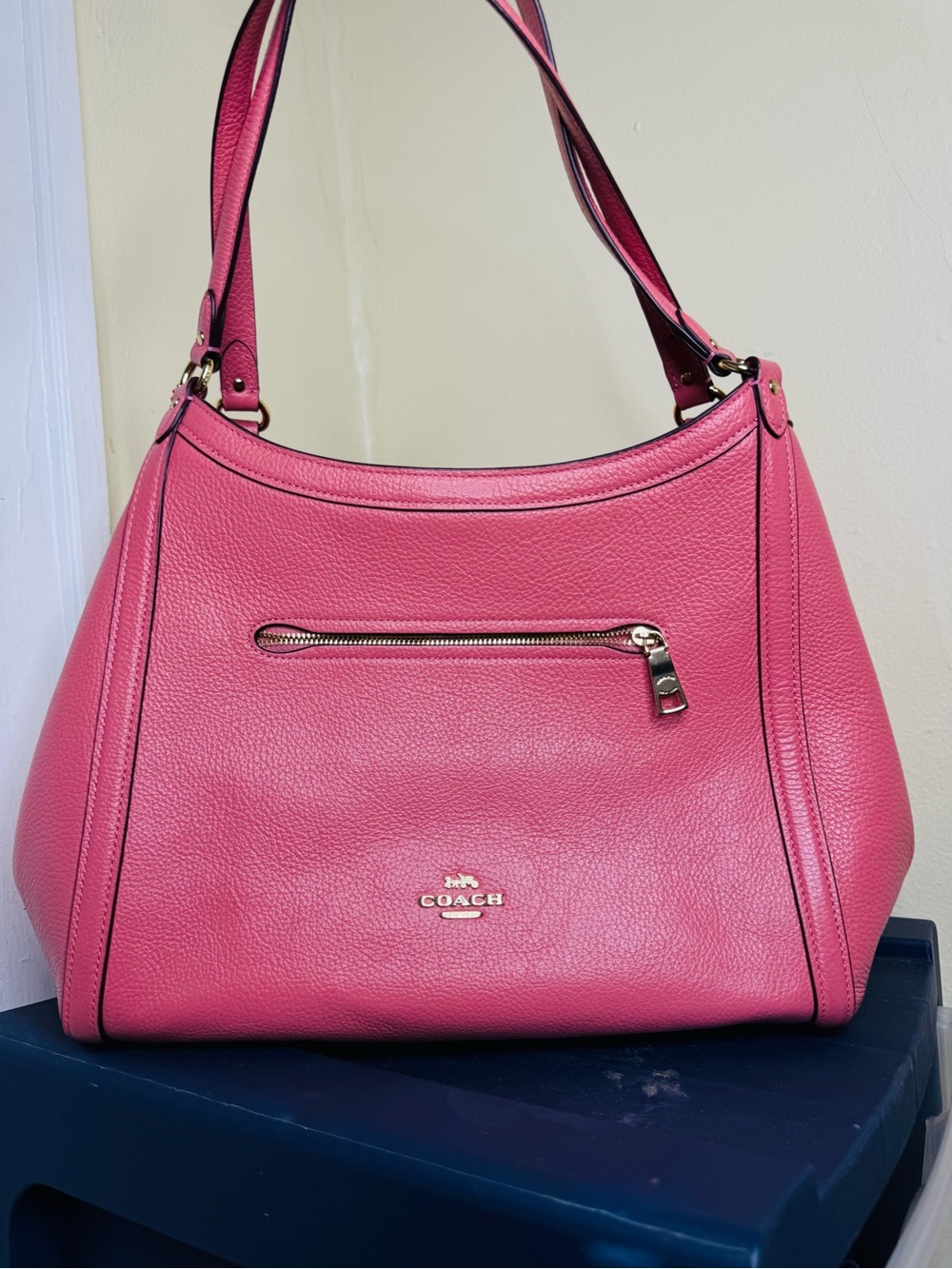 Coach Kristy Pink Shoulder Hobo Bag with Gold Hardware